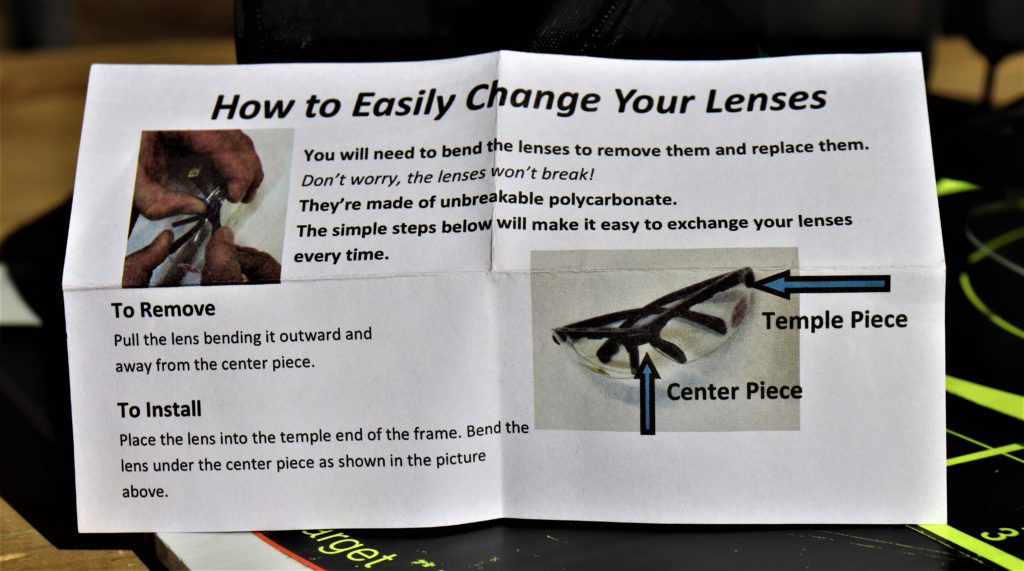 SSP Eyewear Top Focal Shooting Glasses Instructions